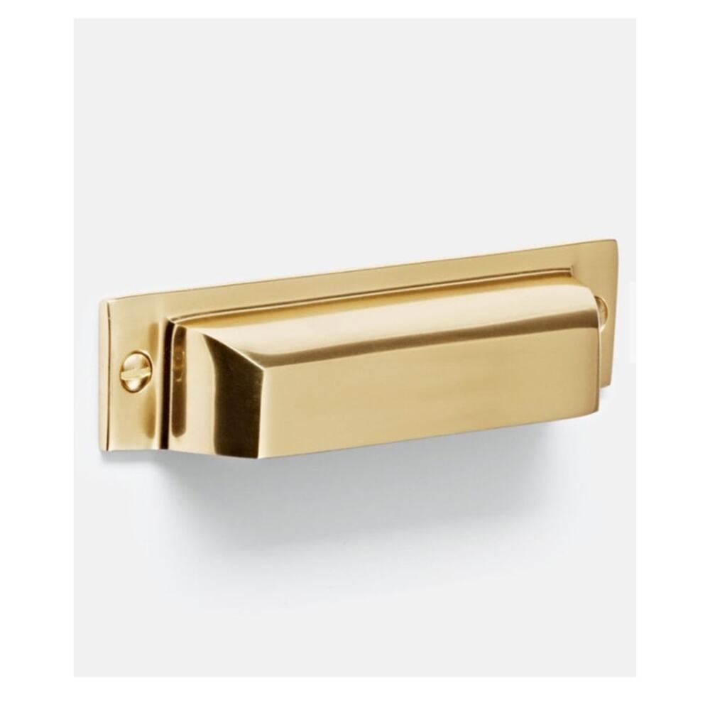 New Rejuvenation Mission Square Bin Drawer Pull Aged Brass Forged 4" C100153